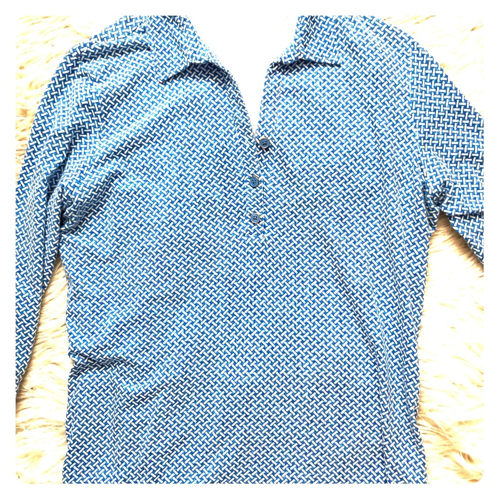 Aqua blue shirt 3/4 sleeve by McLaughlin size L
